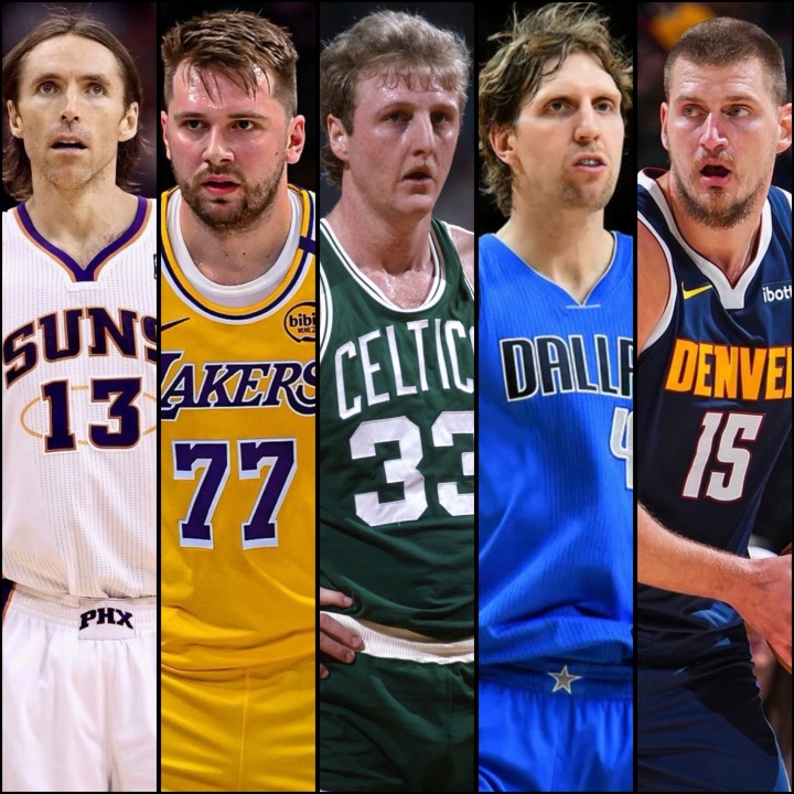 皇冠体育官方网站-纳什+东契奇+伯德+诺维茨基+约基奇！这套五白阵容什么实力？