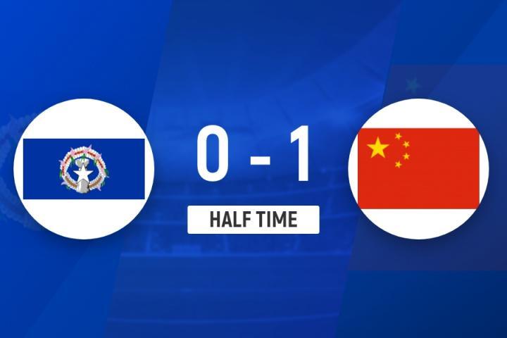 半场-U22国足暂1-0北马里亚纳 拜合拉木补时破门U22国足屡失良机